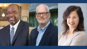 Professional headshots of Fellows John Wallace, Daniel J. Flannery, and Laura Abrams pictured left to right.