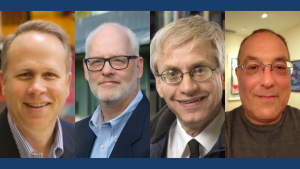 Professional headshots of Fellows Joseph Himle, Daniel Flannery, Harold Pollack, and Ron Avi Astor.