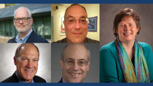 Professional headshots of Fellows Daniel Flannery, Ron Avi Astor, J. David Hawkins, Richard Cayetano, and Taryn Lindhorst.