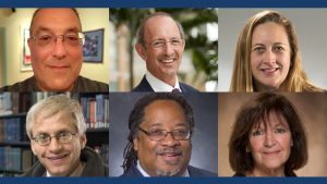 Professional headshots of Fellows Ron Avi Astor, Geoffrey Grief, and Katherine Magnuson pictured left to right on the top row. Fellows Harold Pollack, Llewellyn Cornelius, and Sheryl Zimmerman are pictured left to right on the bottom row.